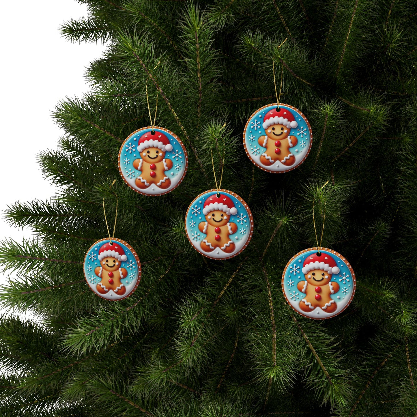 Jolly Gingerbread Ceramic Ornaments - Set (1-20 pcs)