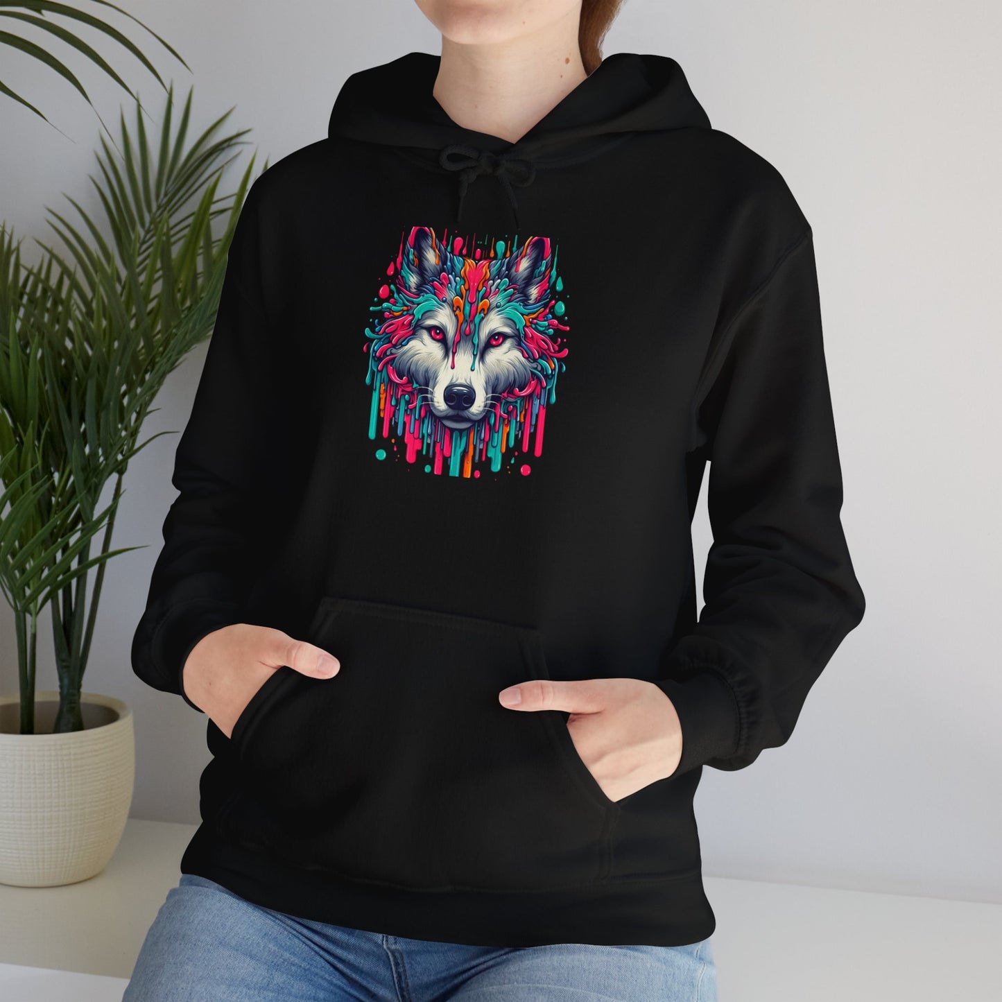 Colorful Wolf Heavy Blend™ Hooded Sweatshirt