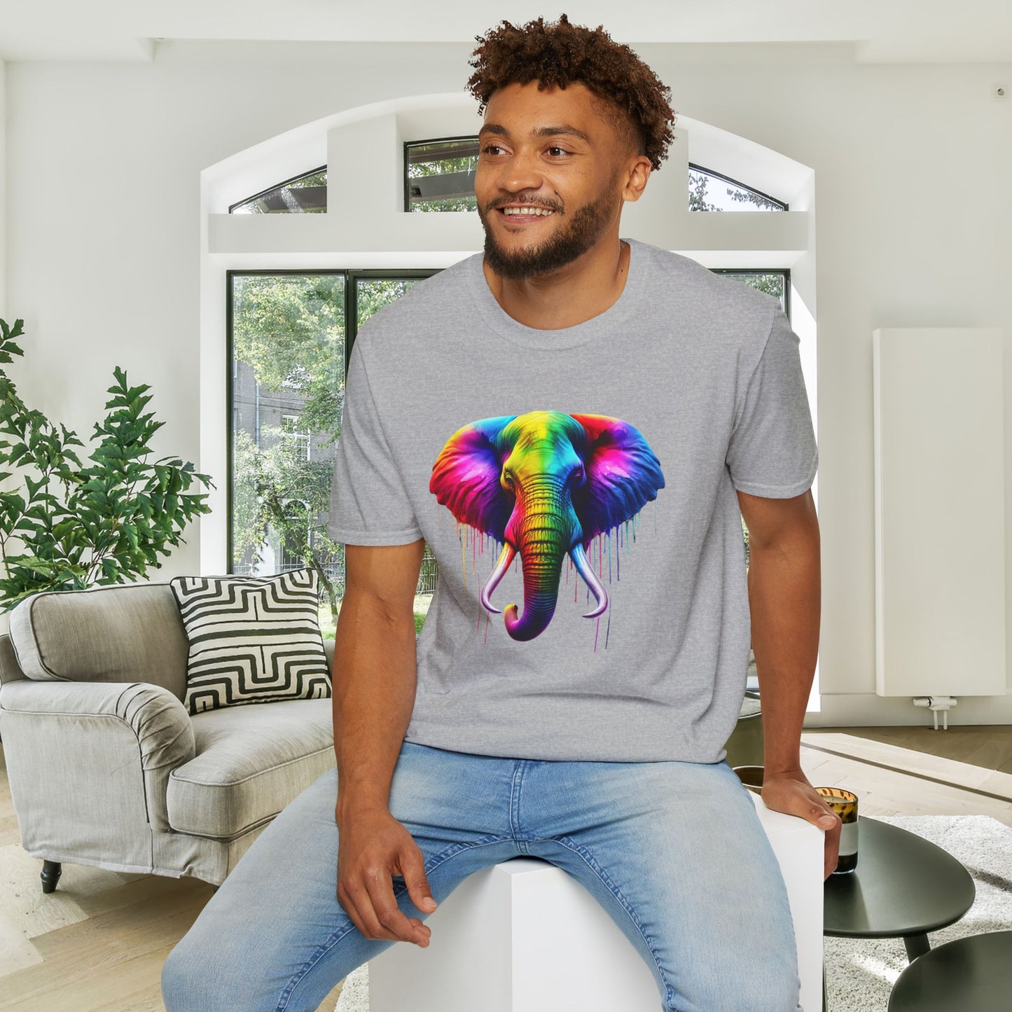 Colorful Elephant Adult T-shirt
