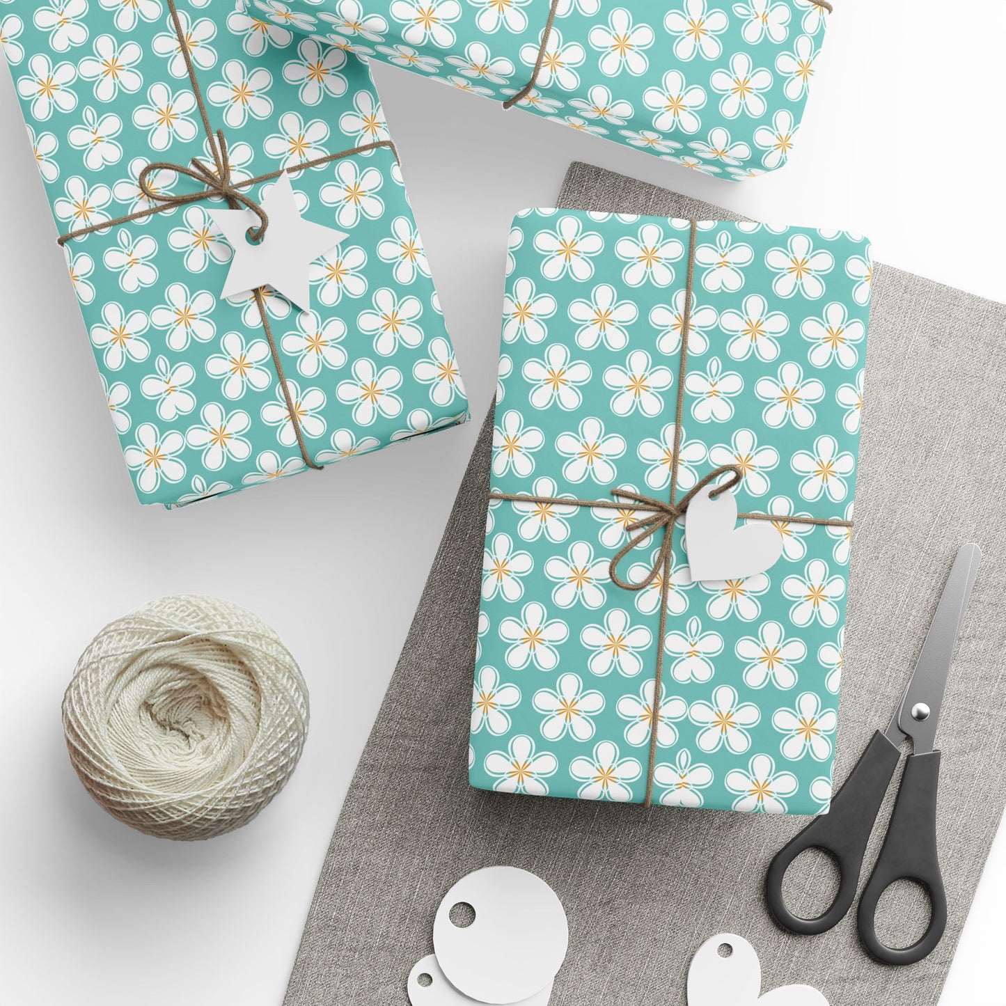 Tealberry Blooms Wrapping Paper