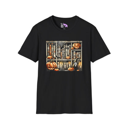 Spooky Book Shelf Adult T-shirt