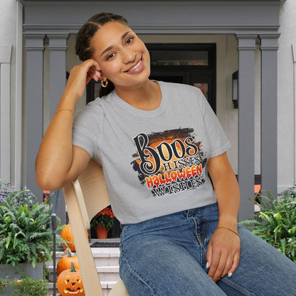 Boos Hisses Halloween Wishes Adult T-shirt
