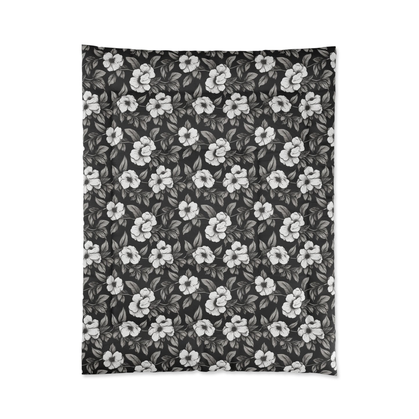 Black & White Daisies Comforter