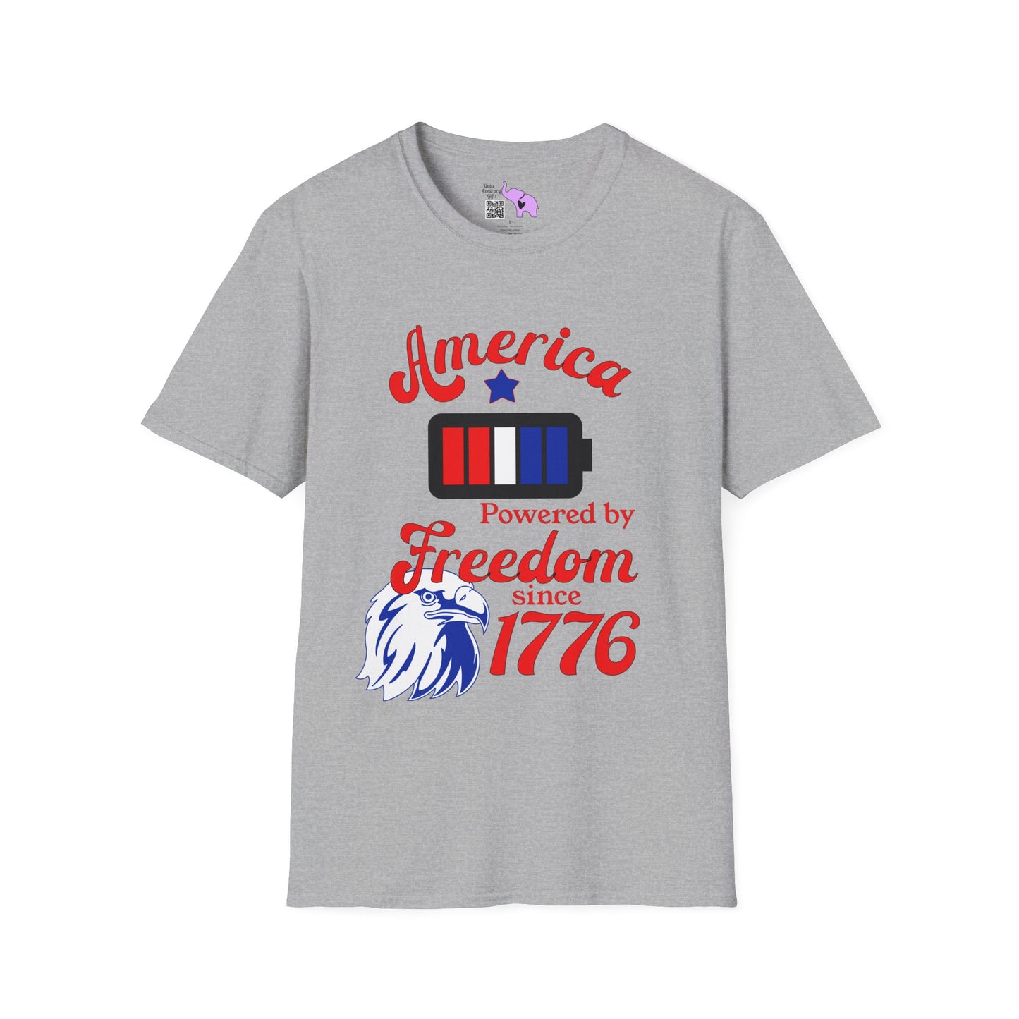 America Powered By Freedom Since 1776 Adult T-shirt