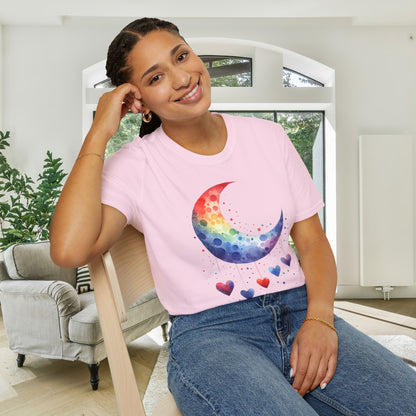 Colorfall Heart Moon Adult T-shirt