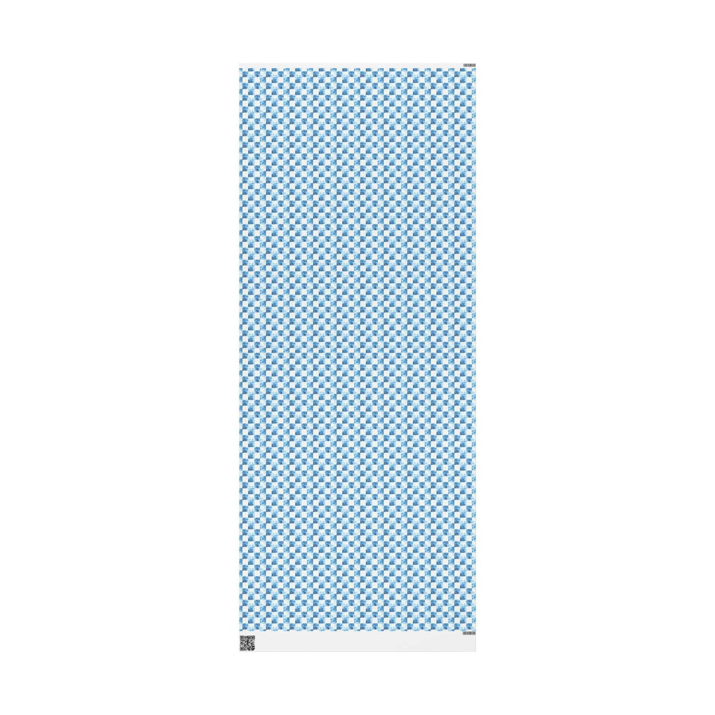 Cozy Blue Checkered Wrapping Paper