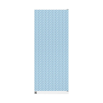 Cozy Blue Checkered Wrapping Paper