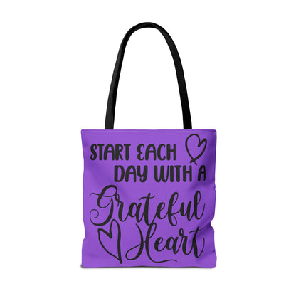 Start Each Day With A Grateful Heart Canvas Tote Bag