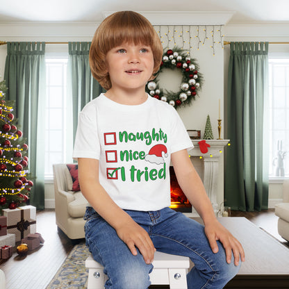 Naughty Nice I Tried Heavy Cotton™ Toddler T-shirt