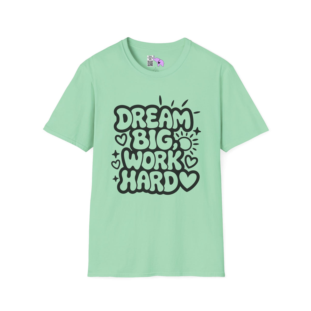 Dream Big Work Hard (Hearts) Adult T-shirt