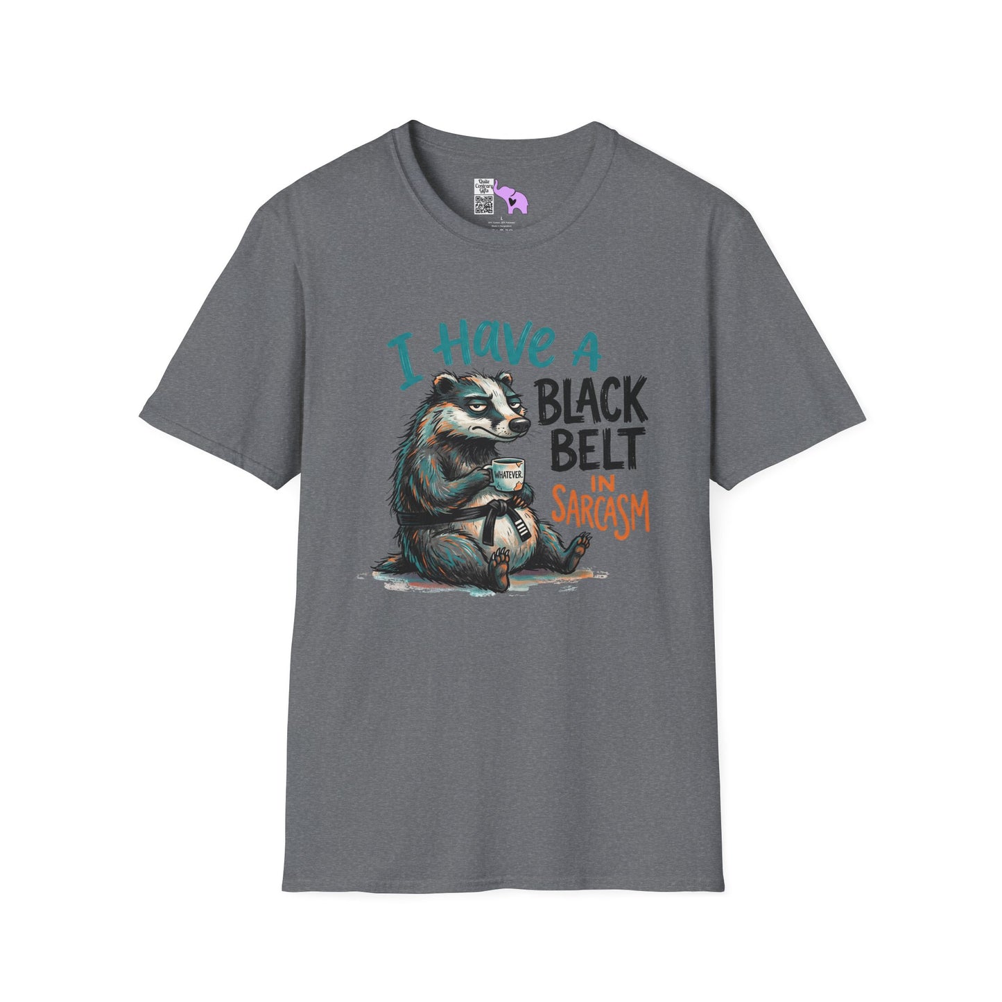 ""I Have A Black Belt in Sarcasm (Badger) Adult T-shirt