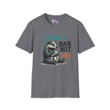 ""I Have A Black Belt in Sarcasm (Badger) Adult T-shirt