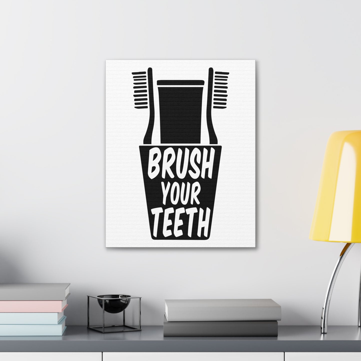 Brush Your Teeth Canvas Vertical Wraps w/o Frame