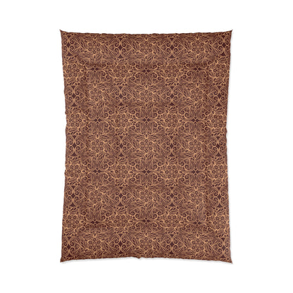 Golden Crimson Star Mandala Comforter