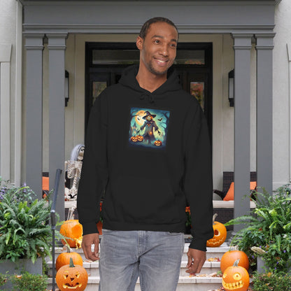 Halloween Scarecrow w/Pumpkins 3 Heavy Blend™ Hooded Sweatshirt