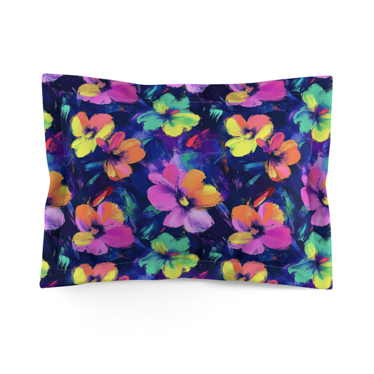 Watercolor Flowers Microfiber Pillow Sham