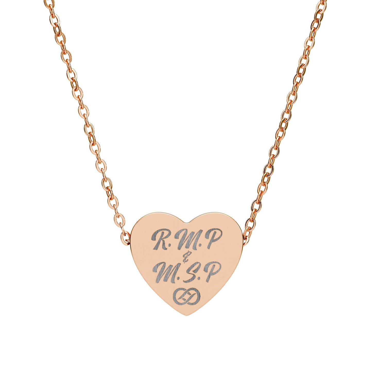 Initials (Eternity Symbol) Personalized Engraved Heart Necklace