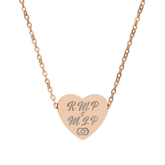 Initials (Eternity Symbol) Personalized Engraved Heart Necklace