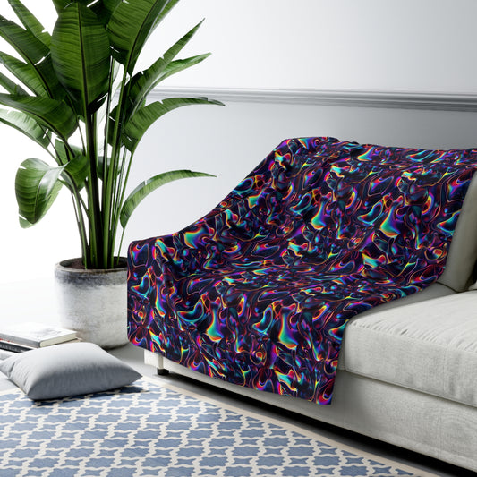 Holographic Mirage Sherpa Fleece Blanket