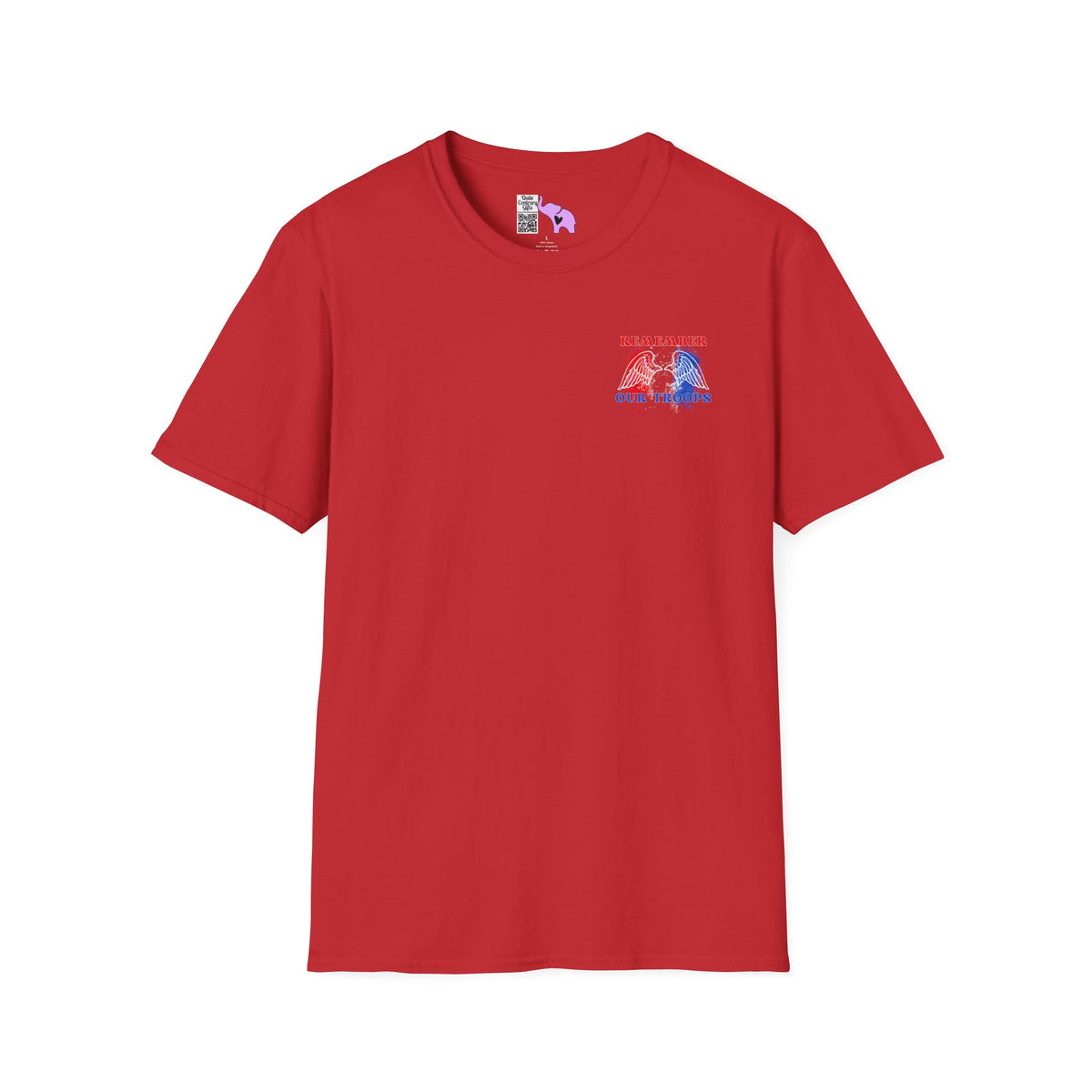 Freedom Isn't Free Saluting Soldier w/Wings Adult T-shirt