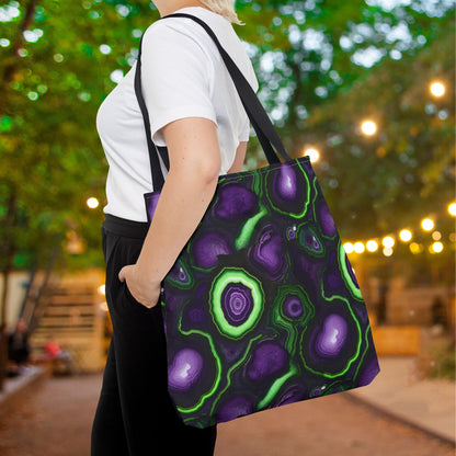 Amethyst & Lime Fracture Canvas Tote Bag