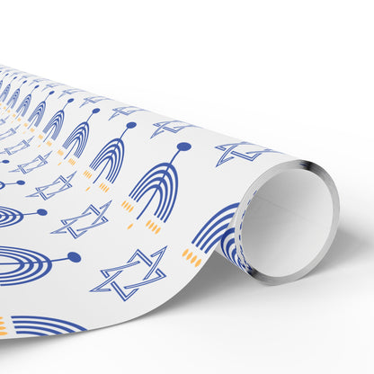 Menorah/Star of David Hanukkah Wrapping Paper