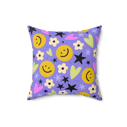 Happy Little Things Throw Pillow