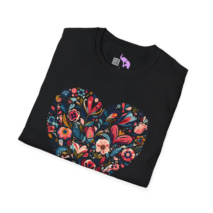 Floral Heart Adult T-shirt