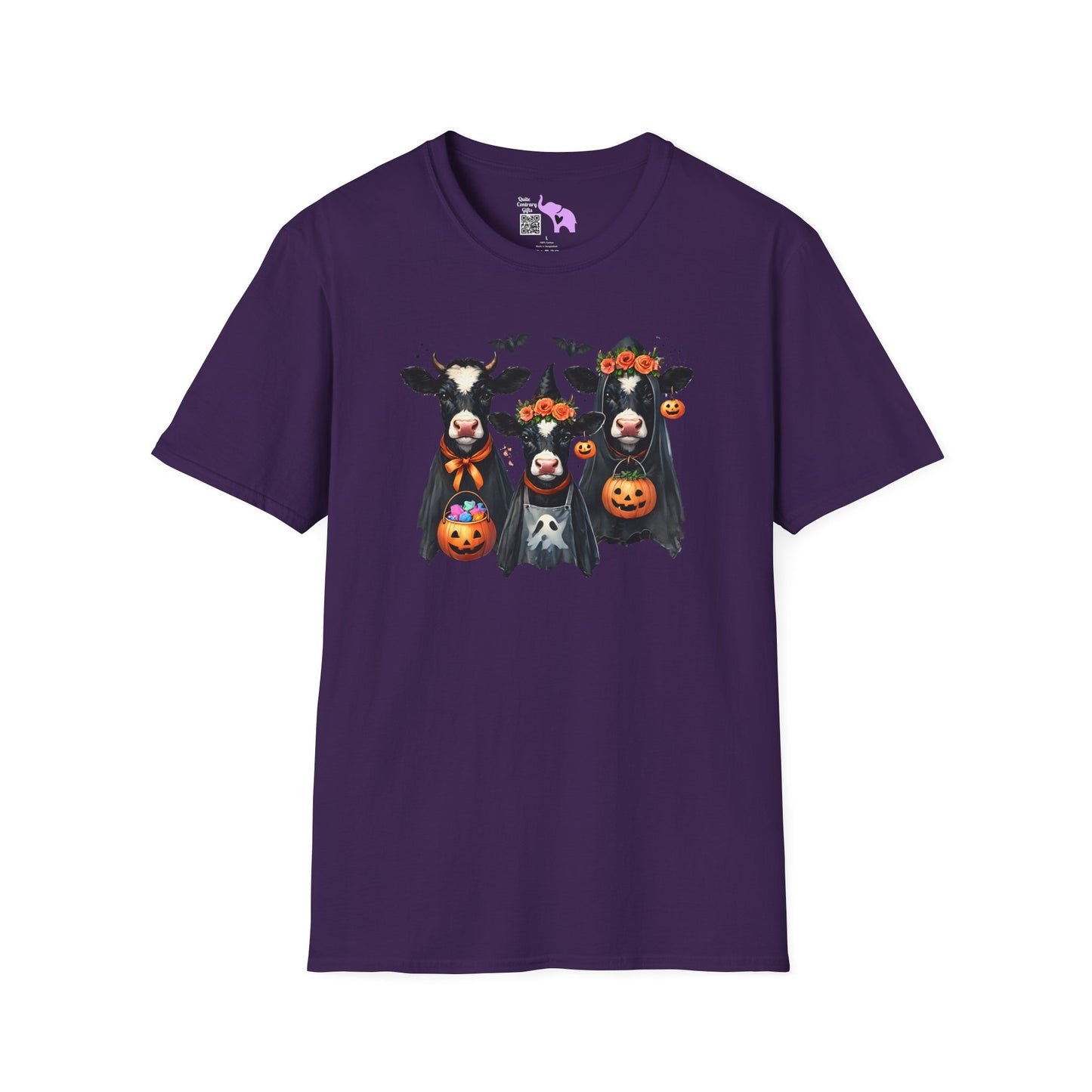 Trick or Treating Cows Adult T-shirt