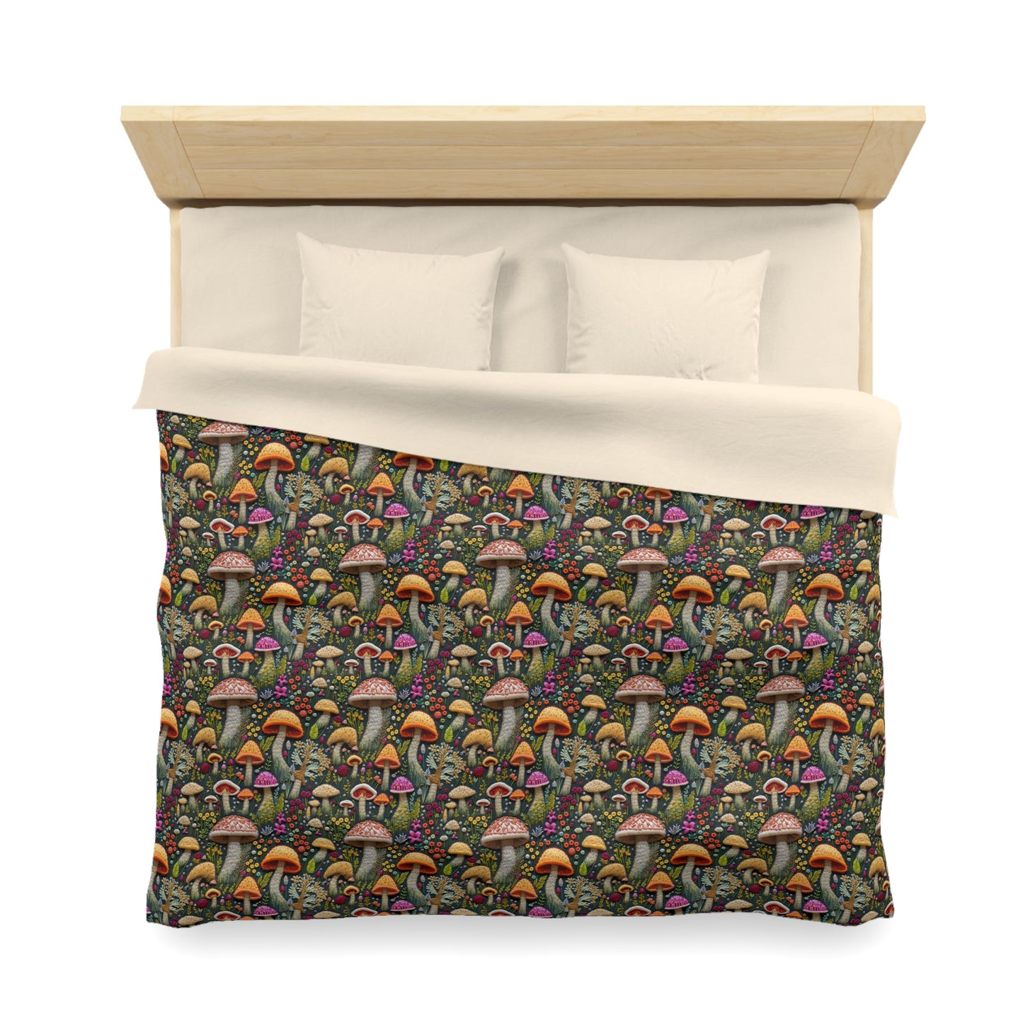 Whimsical Woodland Mushrooms Microfiber Duvet Cover