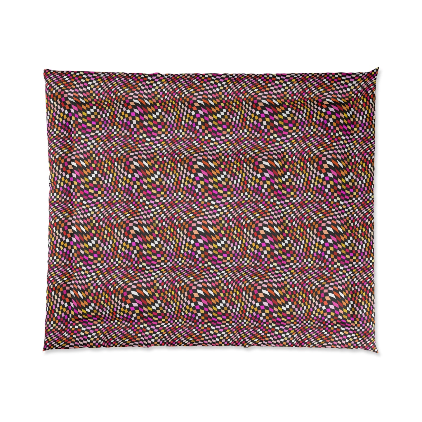 Warped Red Checkered Comforter