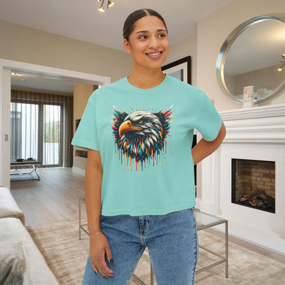 Colorful Bald Eagle Women's Boxy Tee