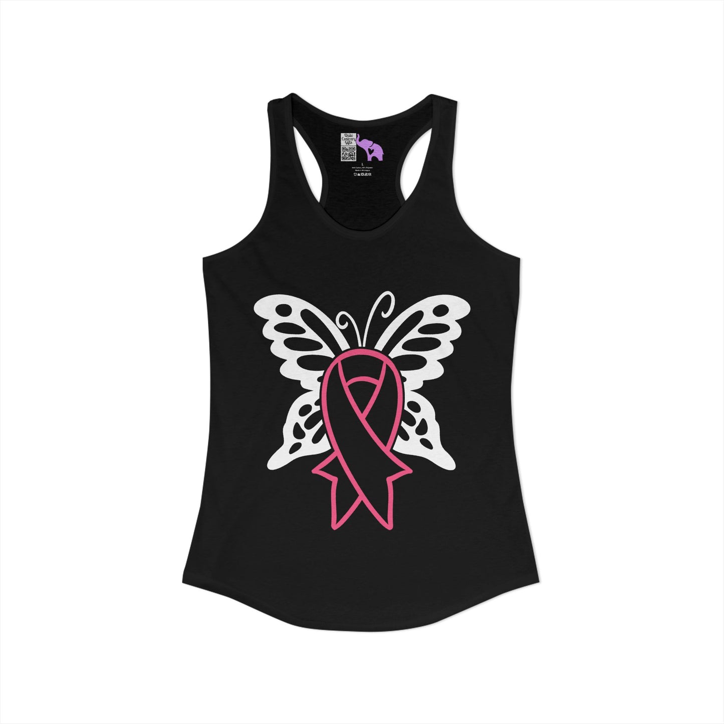 Butterfly Pink Support Ribbon Women's Ideal Racerback Tank