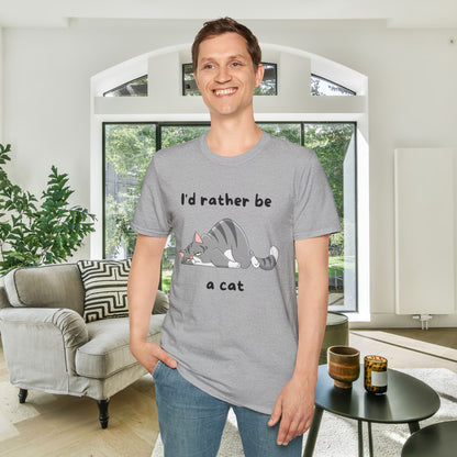 I'd Rather Be a Cat Adult T-shirt