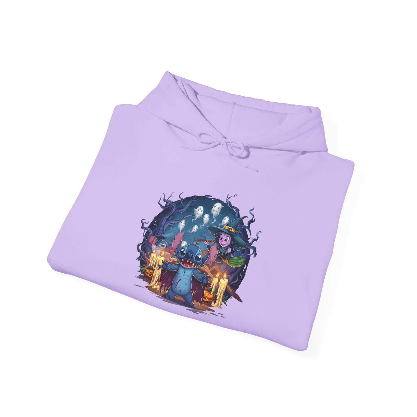 Spooky Stitch Ghosts and Witch Heavy Blend™ Hooded Sweatshirt