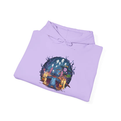 Spooky Stitch Ghosts and Witch Heavy Blend™ Hooded Sweatshirt