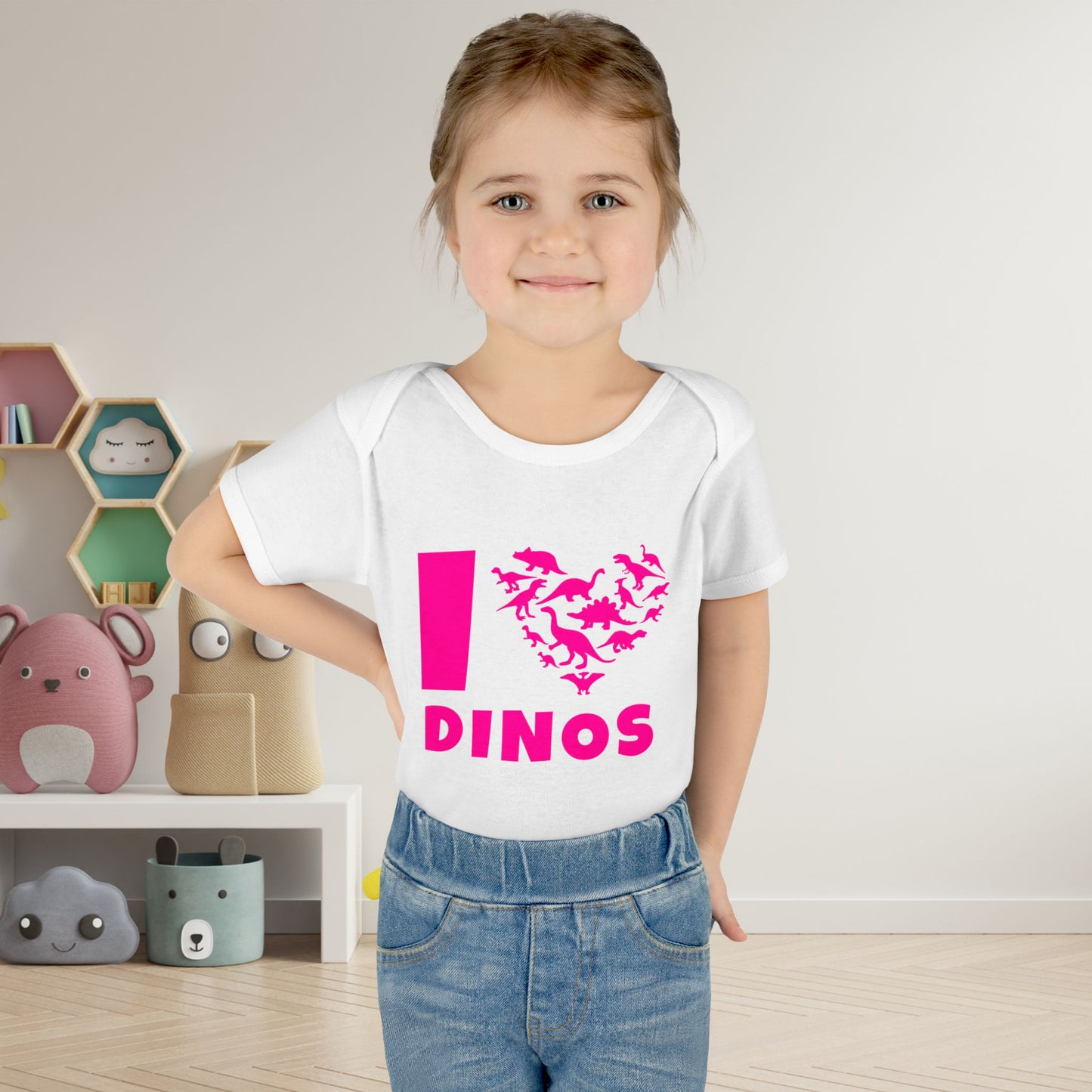 I Love Dinos (Dino Heart) Infant Baby Rib Bodysuit