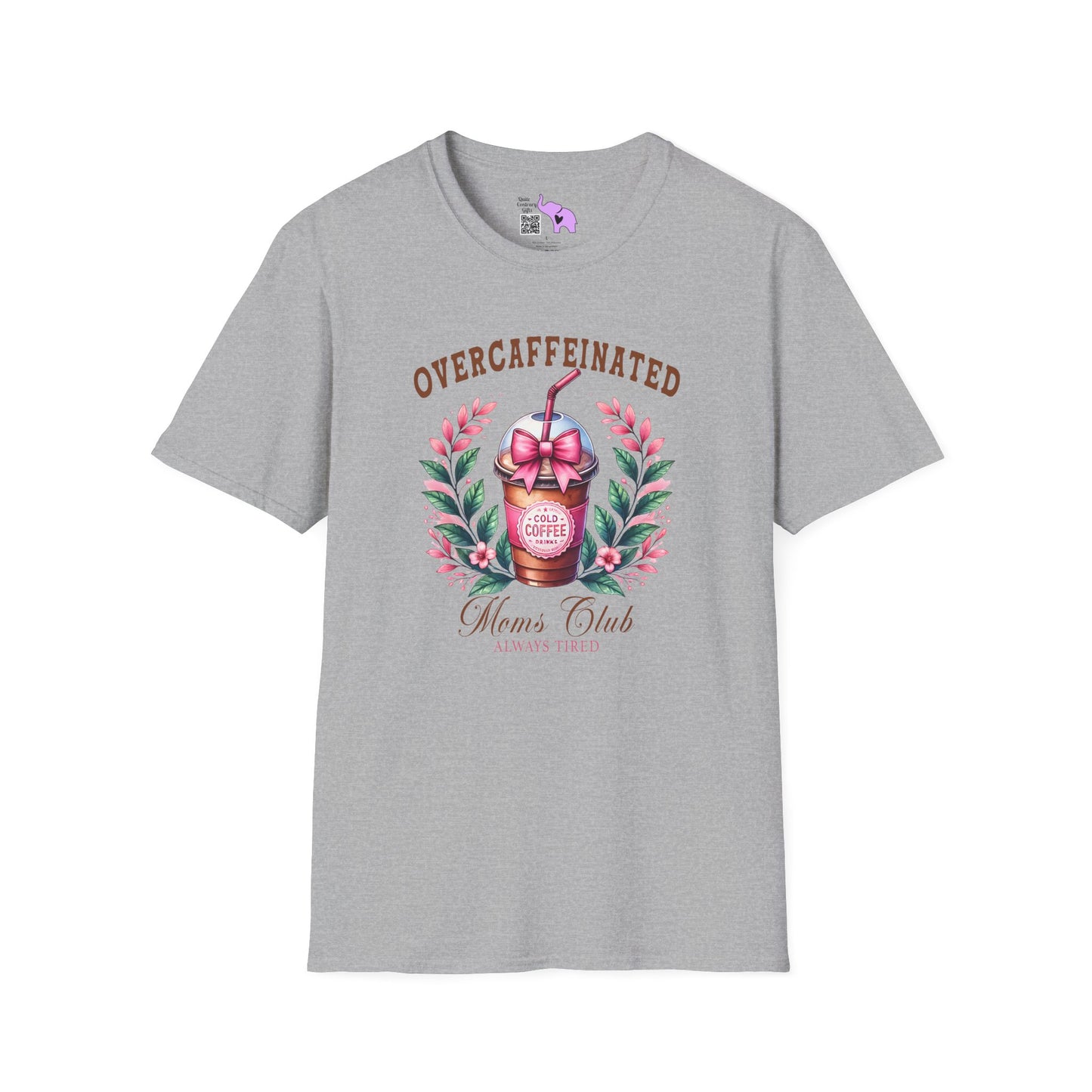 Overcaffeinated Mom's Club Adult T-shirt