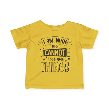 I Am Why We Cannot Have Nice Things Infant Soft T-Shirt