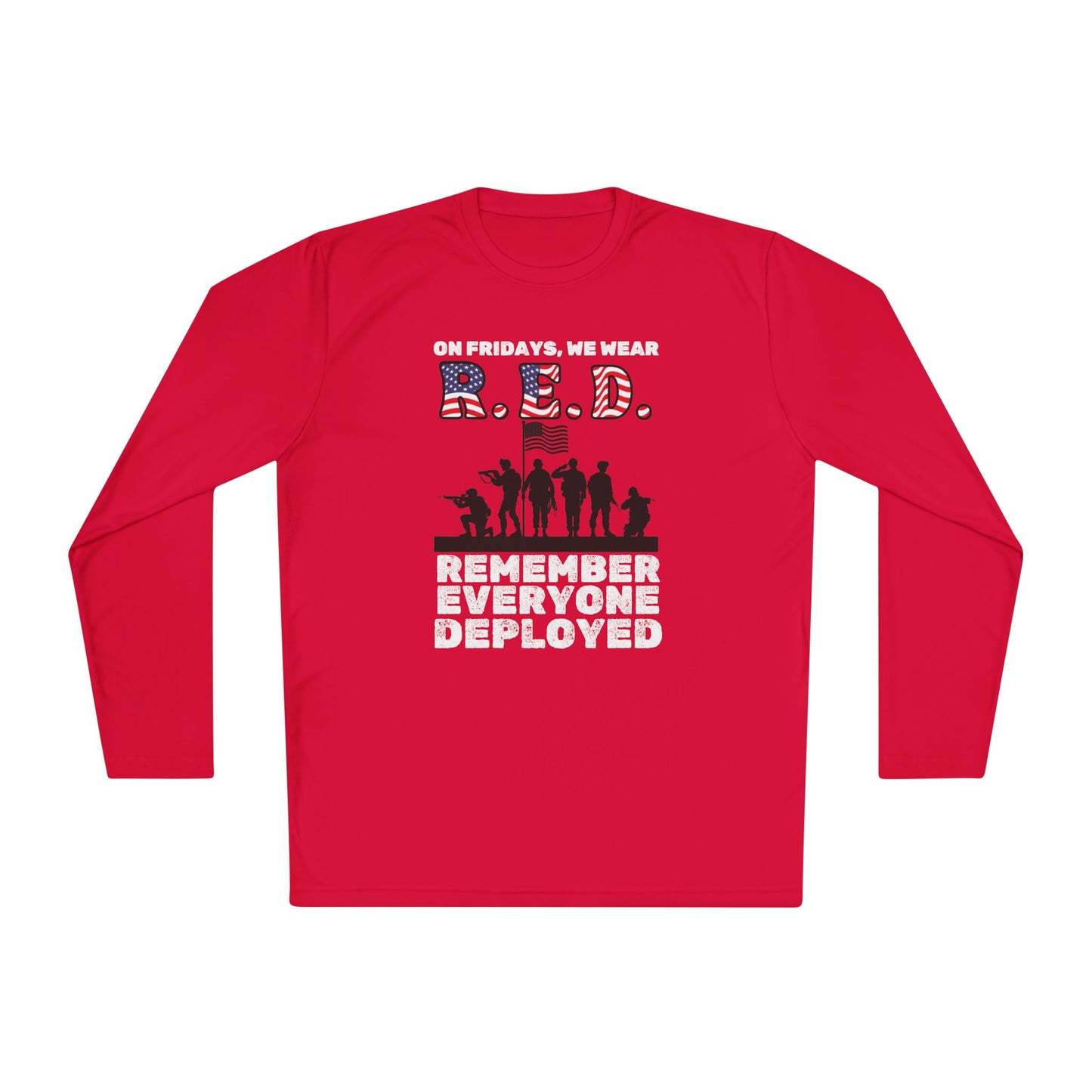 RED Fridays Remember Everyone Deployed Adult Long Sleeve Tee