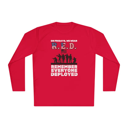 RED Fridays Remember Everyone Deployed Adult Long Sleeve Tee