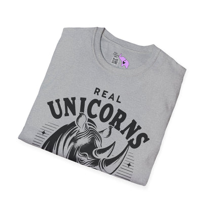 Real Unicorns Have Curves (Rhino) Adult T-shirt