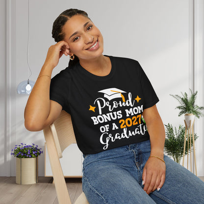 Proud Bonus Mom of a 2027 Graduate Adult T-shirt
