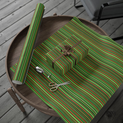 Christmas Cheer Stripes Wrapping Paper