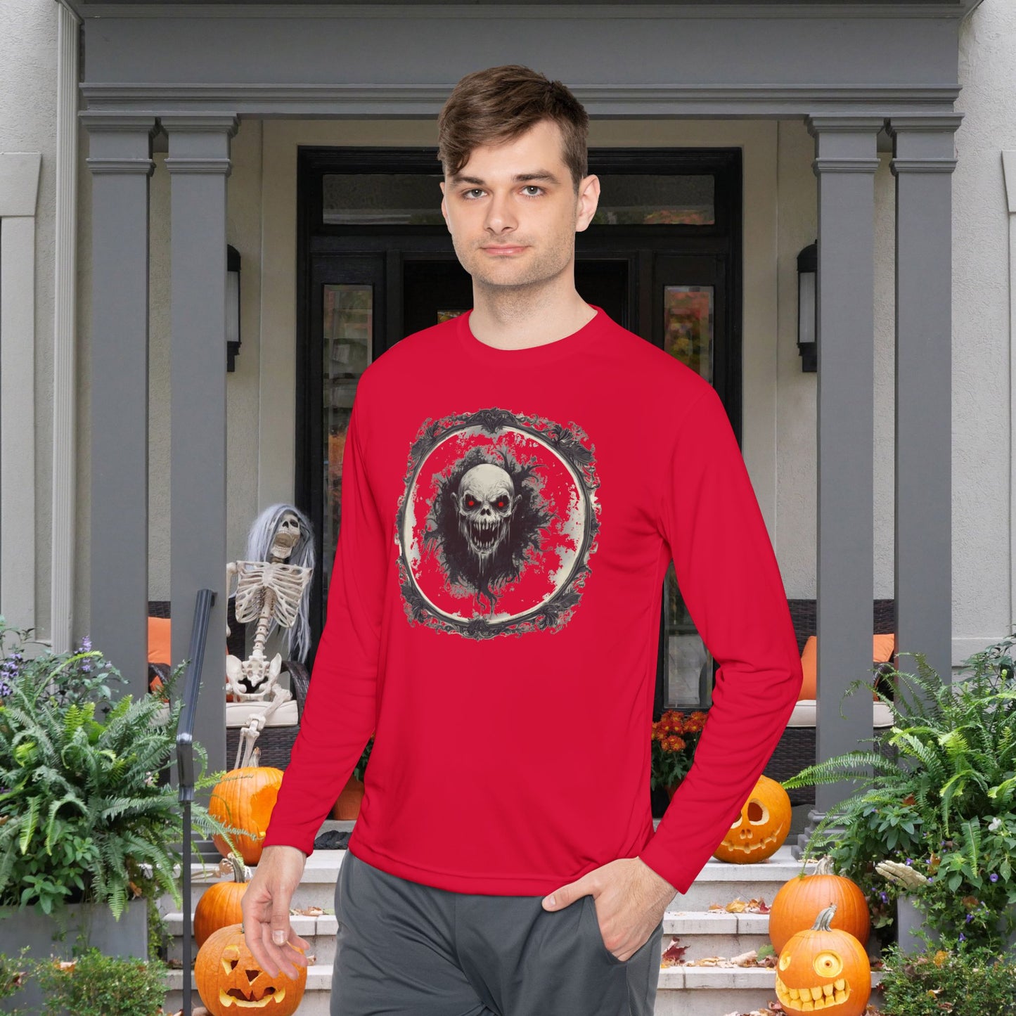 Halloween Ghouls Adult Long Sleeve Tee