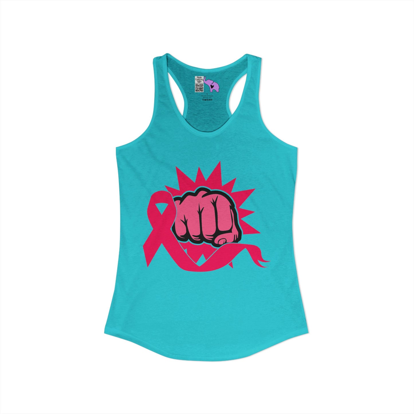 Breast Cancer Warrior Punch Women's Ideal Racerback Tank