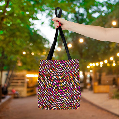 Warped Red Checkered Canvas Tote Bag