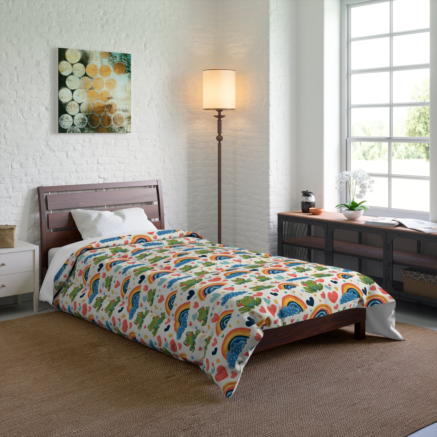 Ribbit Rainbows Comforter