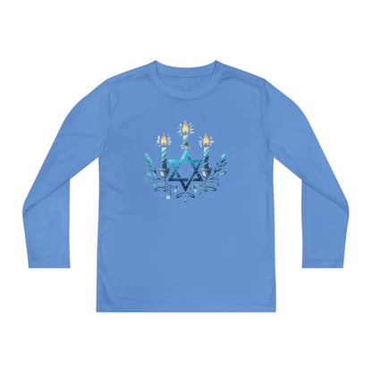 Star & Flame Hanukkah Youth Long Sleeve Tee