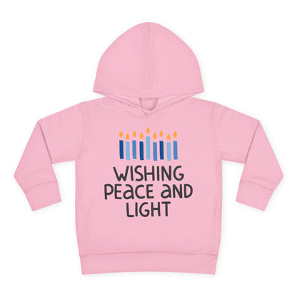 Hanukkah Wishing Peace & Light Toddler Pullover Fleece Hoodie